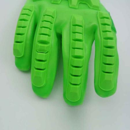 Luvas anti-impacto de PVC verde fluorescente