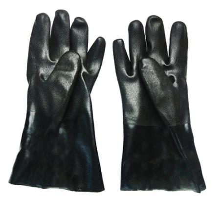 black pvc dipped glove