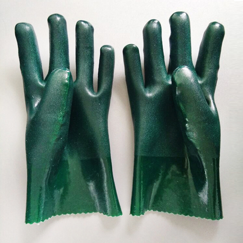 pvc green safety gloves
