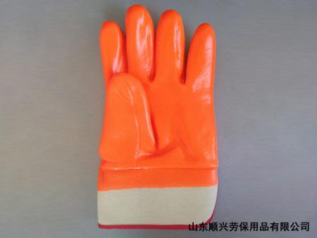 Sicherheit Orange PVC beschichtete Handschuhe wasserdicht