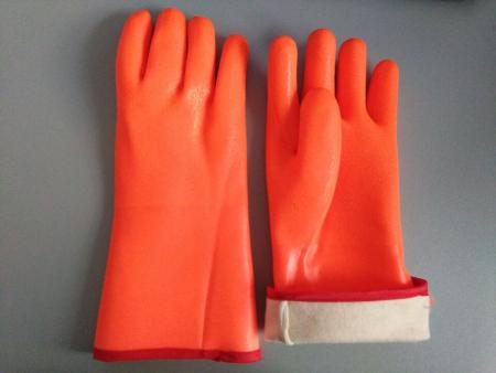 Canvas Cuff Sandy Orange Pvc Coated Gloves