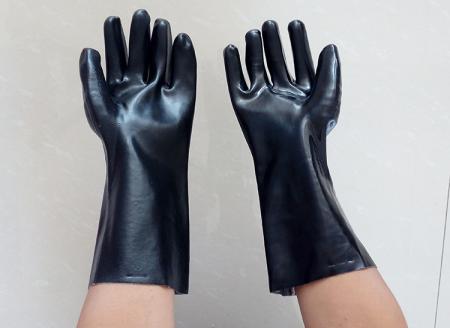 PVC Schwarz beschichtete Handschuhe