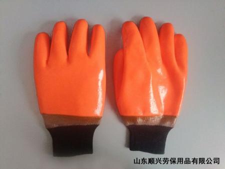 PVC Coated Winter Gloves Knit Wrist