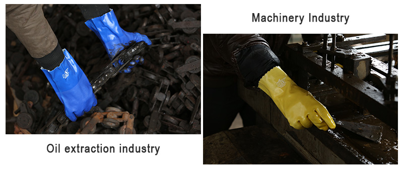 oil-proof PVC coated glove Application