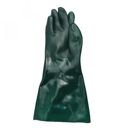 Химическая обработка Зеленый ПВХ Двойной погруженный 16" перчатки