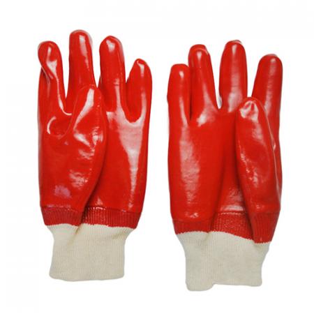 rote PVC-beschichtete Handschuhe