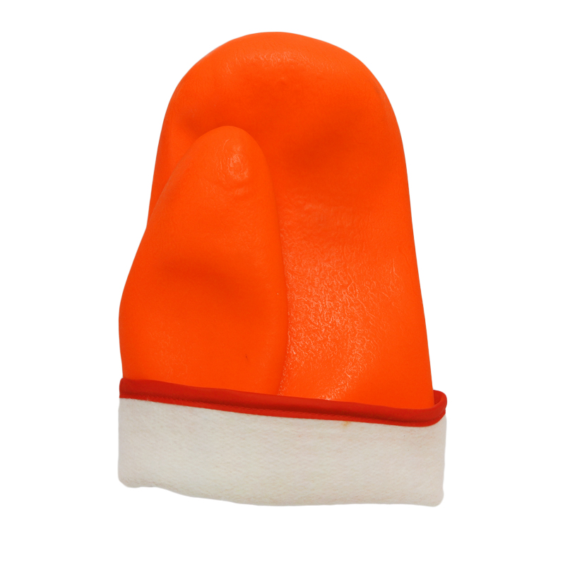 orange pvc mitten gloves