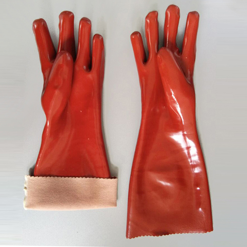 dark red pvc work gloves