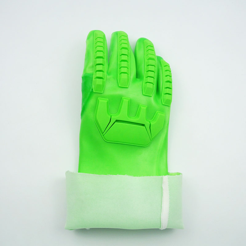 Fluoreszierende grüne Anti-Impact PVC beschichtete Handschuhe.jpg