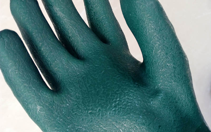 PVC-beschichtete Handschuhe mit grüner Farbe
