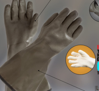 PVC-beschichtete Handschuhe mit grauer Farbe