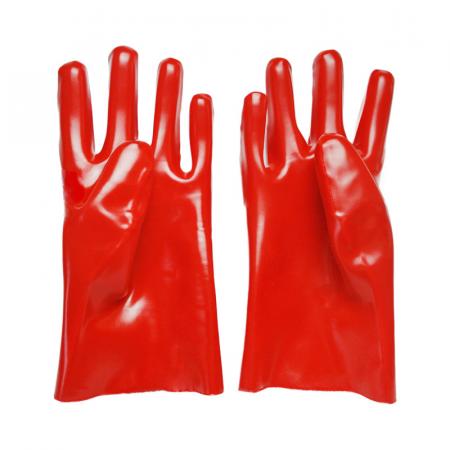 Rote Handschuhe in Gummiflanellette getaucht 27cm