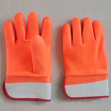 Оранжевые теплые перчатки из ПВХ