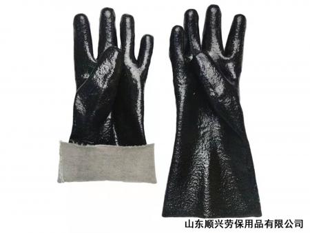 Double-Dipped Chip Finish PVC Gloves