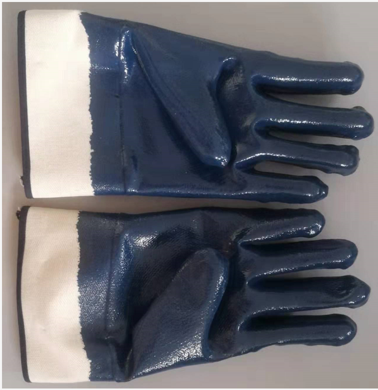 Jersey Safety cuff Blue NBR full glove