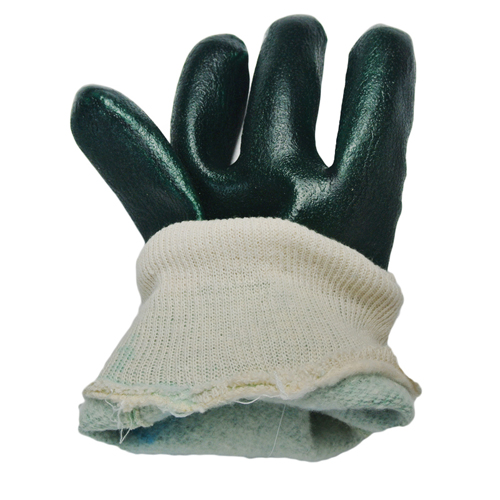 green oil gloves