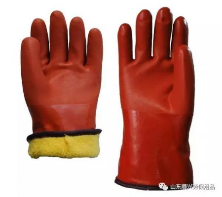 Безопасные оранжевые перчатки с ПВХ-покрытием