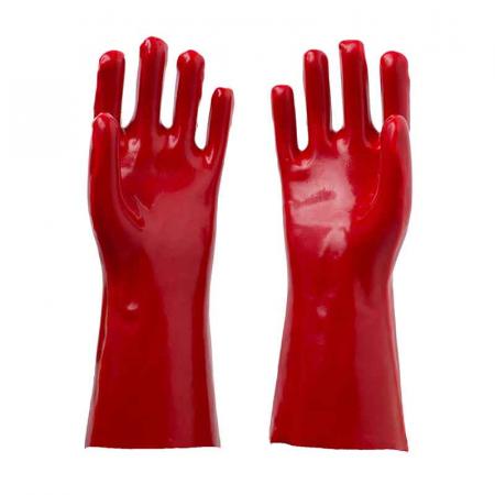 Chemikalienbeständige Handschuhe aus rotem PVC