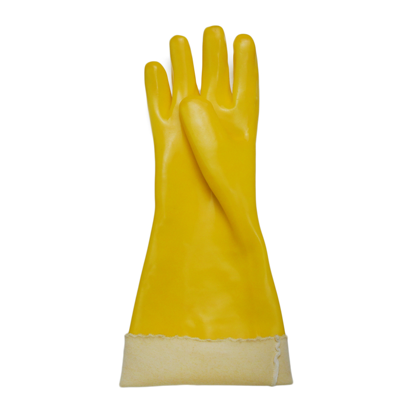 yellow pvc coated gloves