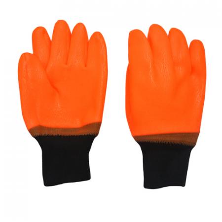Orangefarbener PVC-Schutzhandschuh