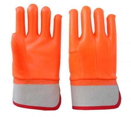 Флуоресцентные ПВХ водонепроницаемые химические защитные рабочие перчатки