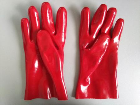 Baumwoll-Shell-Handschuhe PVC-beschichtete Schutzhandschuhe Anti-Säure- und Öl-Industriearbeitshandschuhe / Arbeitshandschuhe