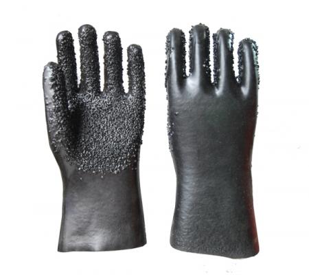 Black Spray PVC Gloves