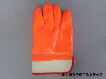 Fluorescent Orange PVC Gloves