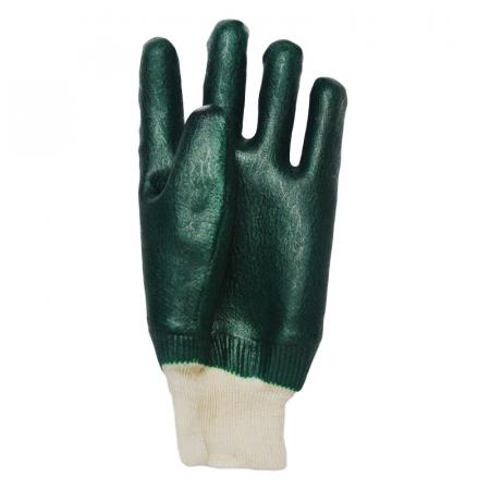 ПВХ покрытие Трикотажные запястные химические перчатки