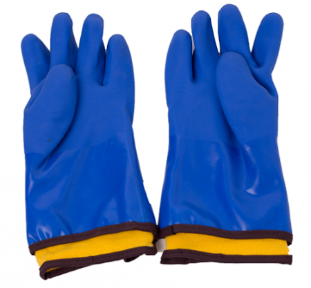 Kältebeständige blau sandige PVC-Handschuhe