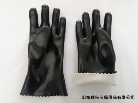 Противоскользящие ПВХ зеленые промышленные перчатки